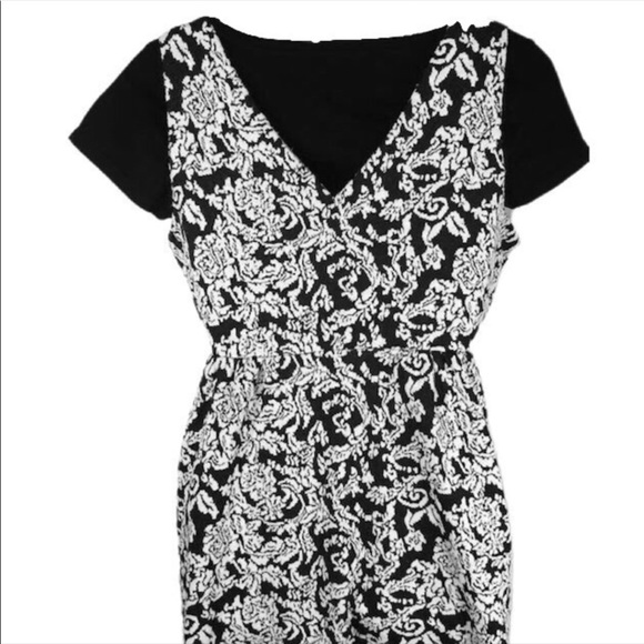 Motherhood Maternity Empire Black/White MIDI Dress Sz M XC - Picture 4 of 8